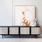 Buy Blue City Decor Rattan Luxe Solid Wood TV Console | Bookshelf | Wooden Bookshelf | Living Room Furniture | Dining Room Furniture | Wooden Crockery Unit | Crockery Unit | Display Unit | Wooden Display Unit | Blue City Decor