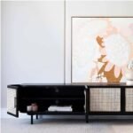 Blue City Decor Rattan Luxe Solid Wood TV Console - Image 2