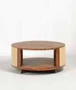 lue City Decor Mango Weave Round Coffee Table - Image 3