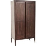 Blue City Decor Walnut Streamline Solid Wood Wardrobe - Image 2