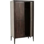 Blue City Decor Walnut Streamline Solid Wood Wardrobe - Image 3