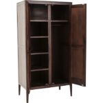 Blue City Decor Walnut Streamline Solid Wood Wardrobe - Image 4