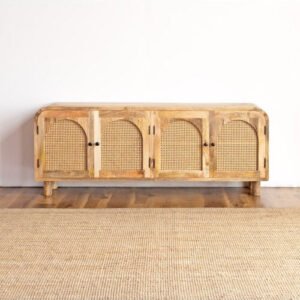 Buy Blue City Decor Mango Weave Media TV Stand | Bookshelf | Wooden Bookshelf | Living Room Furniture | Dining Room Furniture | Wooden Crockery Unit | Crockery Unit | Display Unit | Wooden Display Unit | Blue City Decor