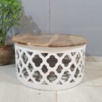 Buy Blue City Decor Heritage Carved Natural Top Coffee Table | Coffee Table | Wooden Coffee Table | Living Room Furniture | Solid Wood Furniture | Blue City Decor