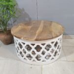 Blue City Decor Heritage Carved Natural Top Coffee Table - Image 3