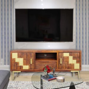 Buy Blue City Decor Regal Hand-Carved Solid Wood TV Stand | Bookshelf | Wooden Bookshelf | Living Room Furniture | Dining Room Furniture | Wooden Crockery Unit | Crockery Unit | Display Unit | Wooden Display Unit | Blue City Decor