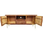 Blue City Decor Regal Hand-Carved Solid Wood TV Stand - Image 3
