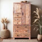 Buy Blue City Decor Heritage Rustica Solid Wood Cupboard | Wardrobe | Wooden Wardrobe | Almirah | Wooden Almirah | Bedroom Furniture | Solid Wood Furniture | Blue City Decor