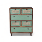 Blue City Decor Luffy Olive Green Solid Wood Dresser - Image 2