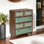 Blue City Decor Luffy Olive Green Solid Wood Dresser - Image 4
