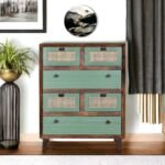 Buy Blue City Decor Luffy Olive Green Solid Wood Dresser | Chest of Drawers | Wooden Chest of Drawers | Bedroom Furniture | Living Room Furniture | Solid Wood Furniture | Blue City Decor