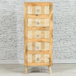 Buy Blue City Decor Heritage Door Carved Solid Wood Chest | Chest of Drawers | Wooden Chest of Drawers | Bedroom Furniture | Living Room Furniture | Solid Wood Furniture | Blue City Decor