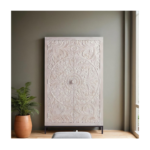 Buy Blue City Decor Royal Heritage Carved Wood Wardrobe | Wardrobe | Wooden Wardrobe | Almirah | Wooden Almirah | Bedroom Furniture | Solid Wood Furniture | Blue City Decor