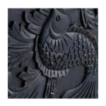 Blue City Decor Vintage Crest Carved Wood Wardrobe - Image 3