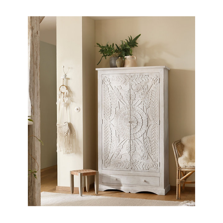 Buy Blue City Decor Handcrafted Heritage Wooden Almirah | Wardrobe | Wooden Wardrobe | Almirah | Wooden Almirah | Bedroom Furniture | Solid Wood Furniture | Blue City Decor