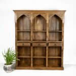 Buy Blue City Decor Vintage Crest Arched Wood Bookshelf | Bookshelf | Wooden Bookshelf | Living Room Furniture | Dining Room Furniture | Wooden Crockery Unit | Crockery Unit | Display Unit | Wooden Display Unit | Blue City Decor