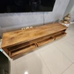 Blue City Decor Traditional Crest Wooden TV Cabinet - Image 2