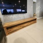 Blue City Decor Traditional Crest Wooden TV Cabinet - Image 4