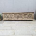 Buy Blue City Decor Heritage Carved 4-Door TV Console | Bookshelf | Wooden Bookshelf | Living Room Furniture | Dining Room Furniture | Wooden Crockery Unit | Crockery Unit | Display Unit | Wooden Display Unit | Blue City Decor