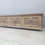 Blue City Decor Heritage Carved 4-Door TV Console - Image 4
