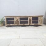 Blue City Decor Heritage Carved 4-Door TV Console - Image 3