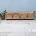 Blue City Decor Arched Rattan Crest TV Cabinet - Image 2