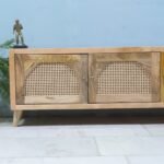 Blue City Decor Arched Rattan Crest TV Cabinet - Image 7
