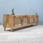 Blue City Decor Arched Rattan Crest TV Cabinet - Image 3