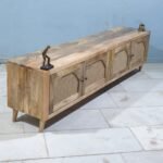 Blue City Decor Arched Rattan Crest TV Cabinet - Image 5