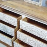 Blue City Decor White Loft Hand-Carved Wooden Chest - Image 6