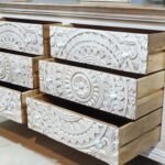 Blue City Decor White Loft Hand-Carved Wooden Chest - Image 8