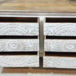 Blue City Decor White Loft Hand-Carved Wooden Chest - Image 7