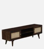 Blue City Decor Noir Harmony Rattan TV Stand - Image 2