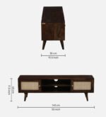 Blue City Decor Noir Harmony Rattan TV Stand - Image 3