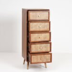 Blue City Decor Rattan Crest Tallboy Chest of Drawers - Image 11