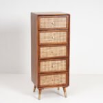 Blue City Decor Rattan Crest Tallboy Chest of Drawers - Image 8