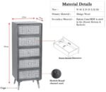 Blue City Decor Rattan Crest Tallboy Chest of Drawers - Image 9