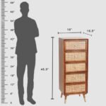 Blue City Decor Rattan Crest Tallboy Chest of Drawers - Image 7