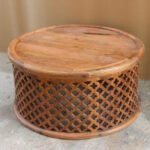 Blue City Decor Honey Floral Round Wood Coffee Table - Image 4