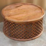 Blue City Decor Honey Floral Round Wood Coffee Table - Image 2