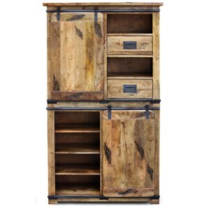 Buy Blue City Decor Industrial Cromer Mango Storage Cupboard | Wardrobe | Wooden Wardrobe | Almirah | Wooden Almirah | Bedroom Furniture | Solid Wood Furniture | Blue City Decor