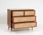 Blue City Decor Rattan Harmony Four-Drawer Wooden Chest - Image 2