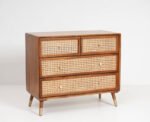 Blue City Decor Rattan Harmony Four-Drawer Wooden Chest - Image 3