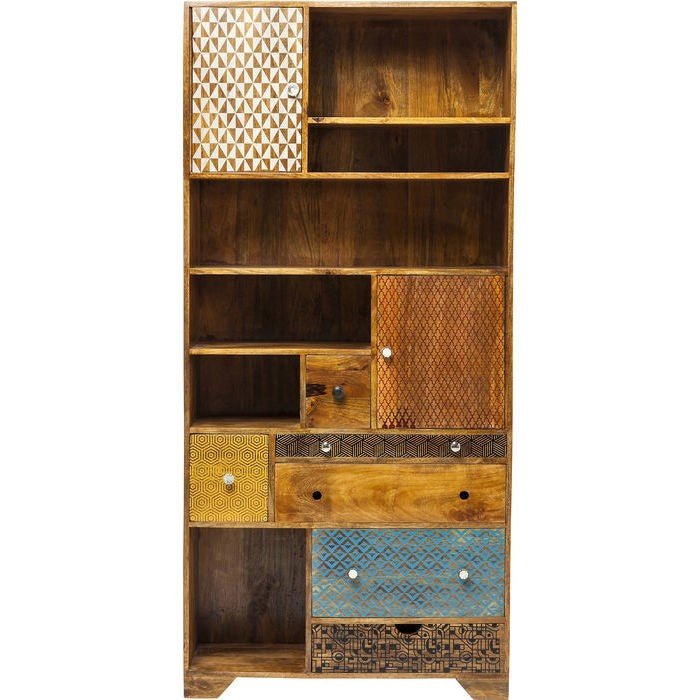 Buy Blue City Decor Contemporary Vivid Mango Bookcase | Bookshelf | Wooden Bookshelf | Living Room Furniture | Dining Room Furniture | Wooden Crockery Unit | Crockery Unit | Display Unit | Wooden Display Unit | Blue City Decor