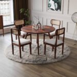 Blue City Decor Heritage Round Solid Wood Dining Set - 4 seater - Image 2