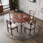 Blue City Decor Heritage Round Solid Wood Dining Set - 4 seater - Image 3