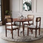 Blue City Decor Heritage Round Solid Wood Dining Set - 4 seater