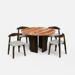 Blue City Decor Arendt Luxe 4-Seater Dining Table Ensemble