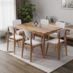 Blue City Decor Vintage Charm Solid Wood Dining Set – 6 Seater