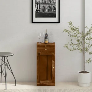 Buy Blue City Decor Urban Luxe Bar Cabinet with Rich Natural Tones | Bar Cabinet | Wooden Bar Cabinet | Bar Unit | Bar Furniture | Solid Wood Furniture | Blue City Decor